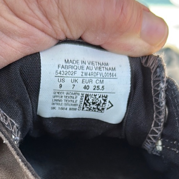 Converse Grey and White Low-Top Sneakers with Canvas Upper - Picture 6 of 8